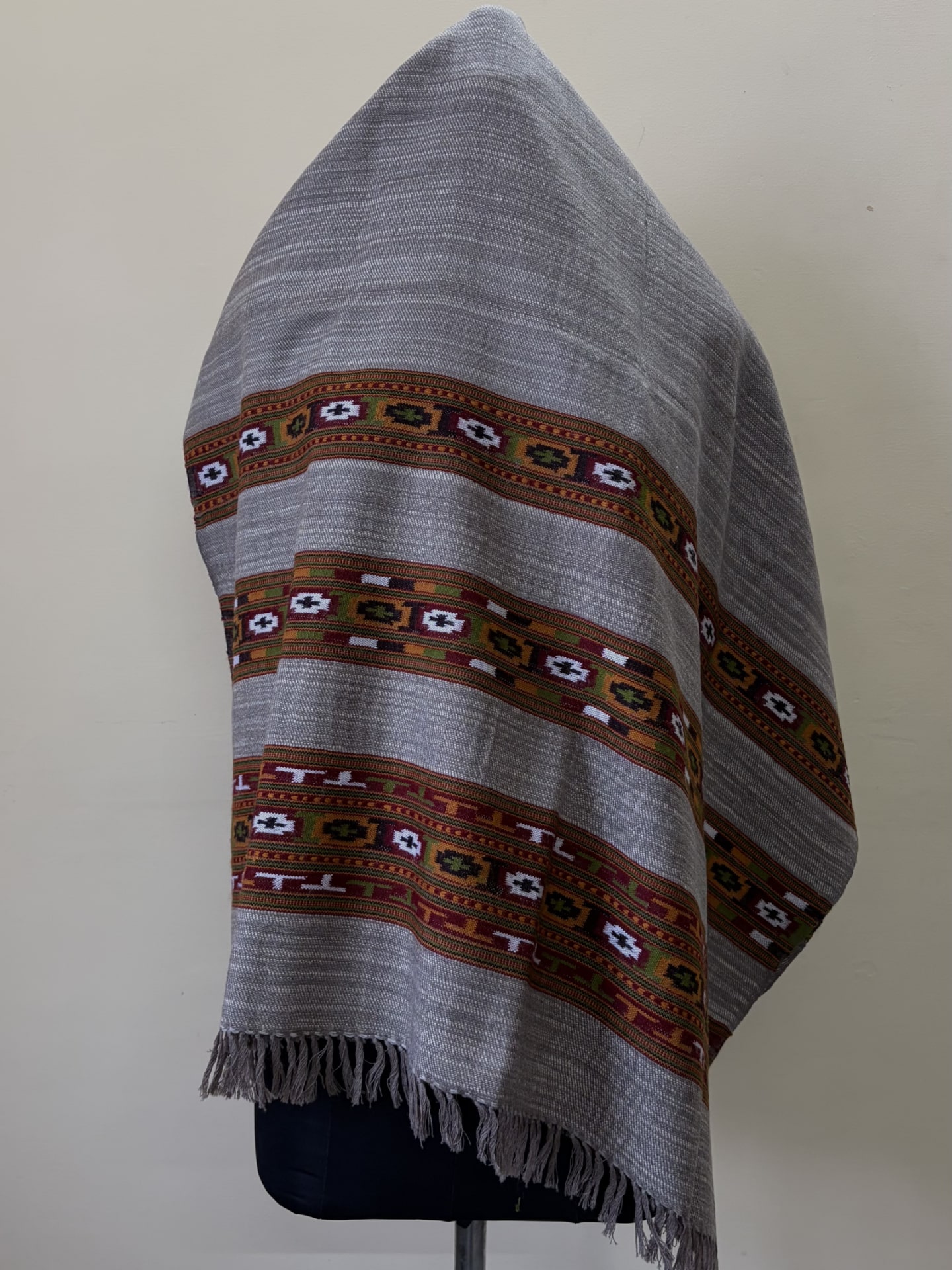 3 Patti Pure Wool Kullu Typical Shawl - Camel